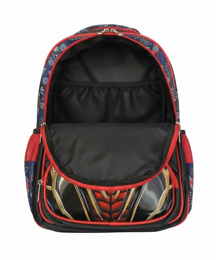Spider-Man "Noir Shield" 3D Armor Kids Backpack – Heavy Duty Stealth Edition